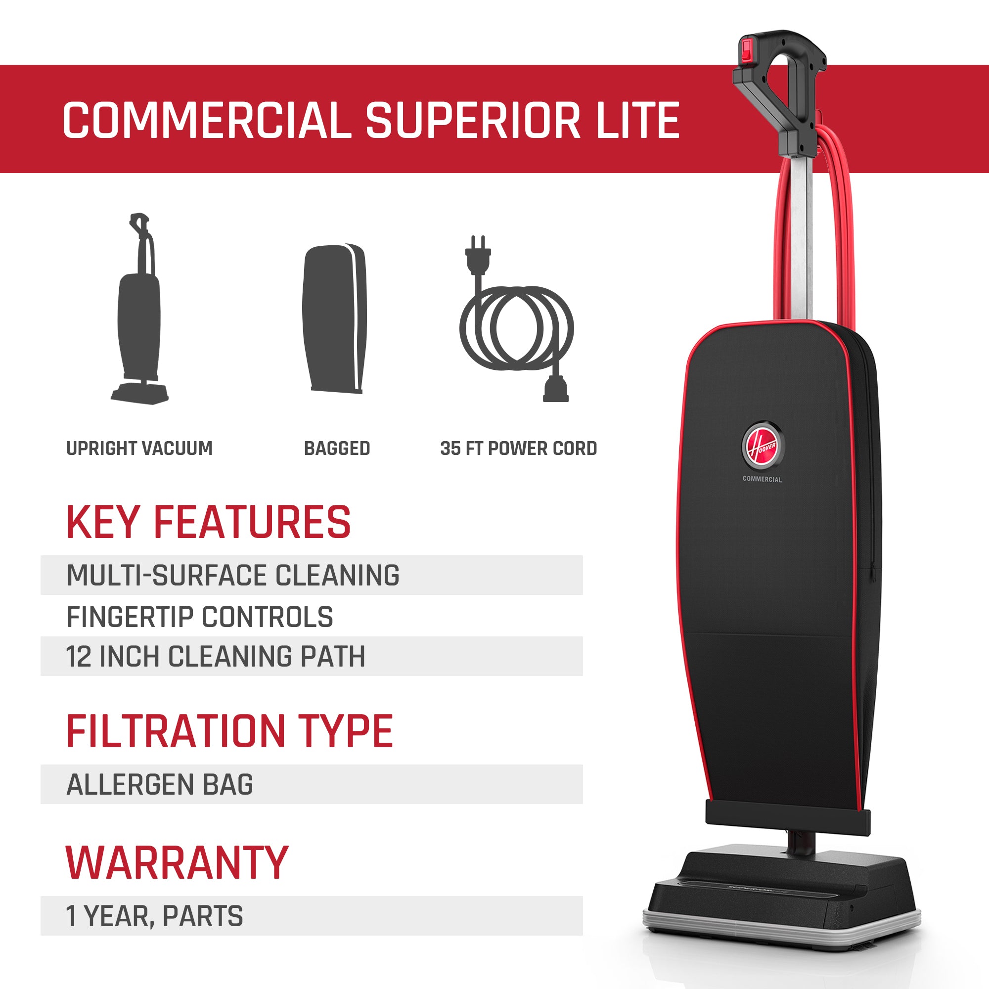 Commercial Superior Lite Upright Vacuum - Image 9