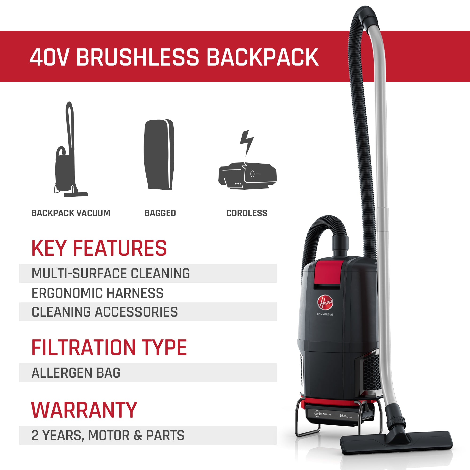 Commercial 40V Brushless Backpack Tool Only - Image 6